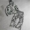 American high street jungle camouflage hooded sweater with straight pants, retro loose casual two-piece set