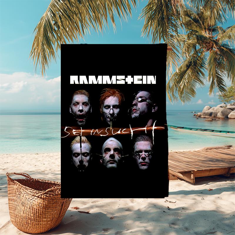 1 шт. Пляжное полотенце Rammstein3, удобное и плотное, а также полотенце для плавания/ванной/пикника/кемпинга, подходит для пляжей на берегу моря