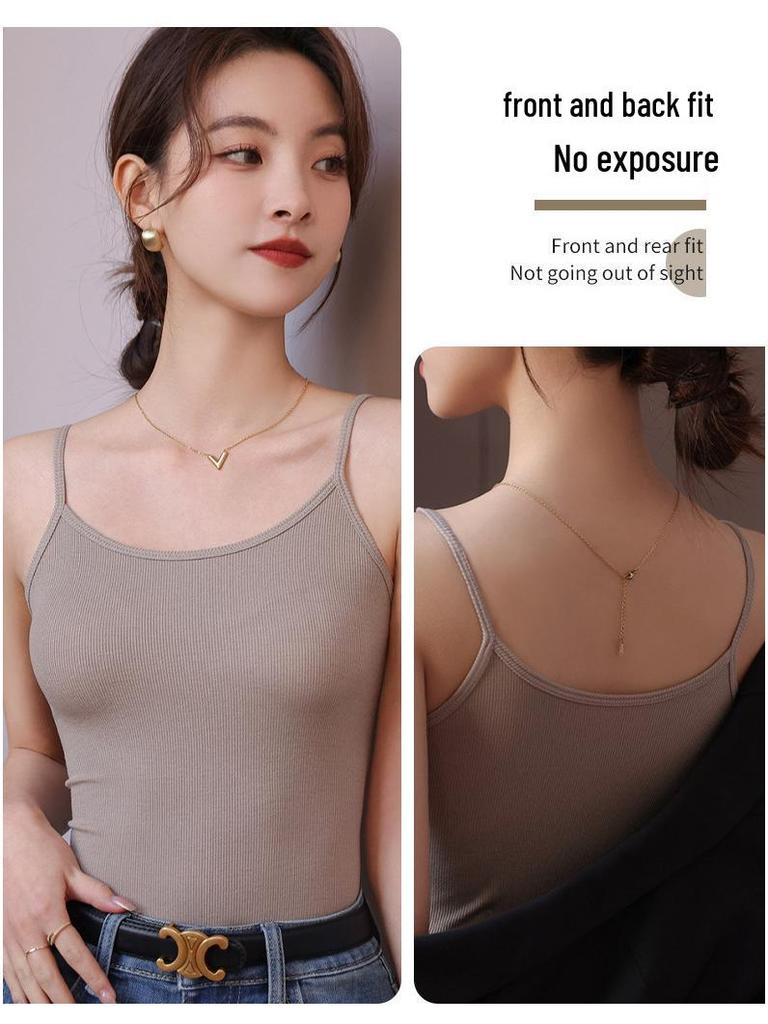 Женская майка-борцовка на тонких бретелях большого размера - Бесшовная майка без рукавов с защитой от просвечивания