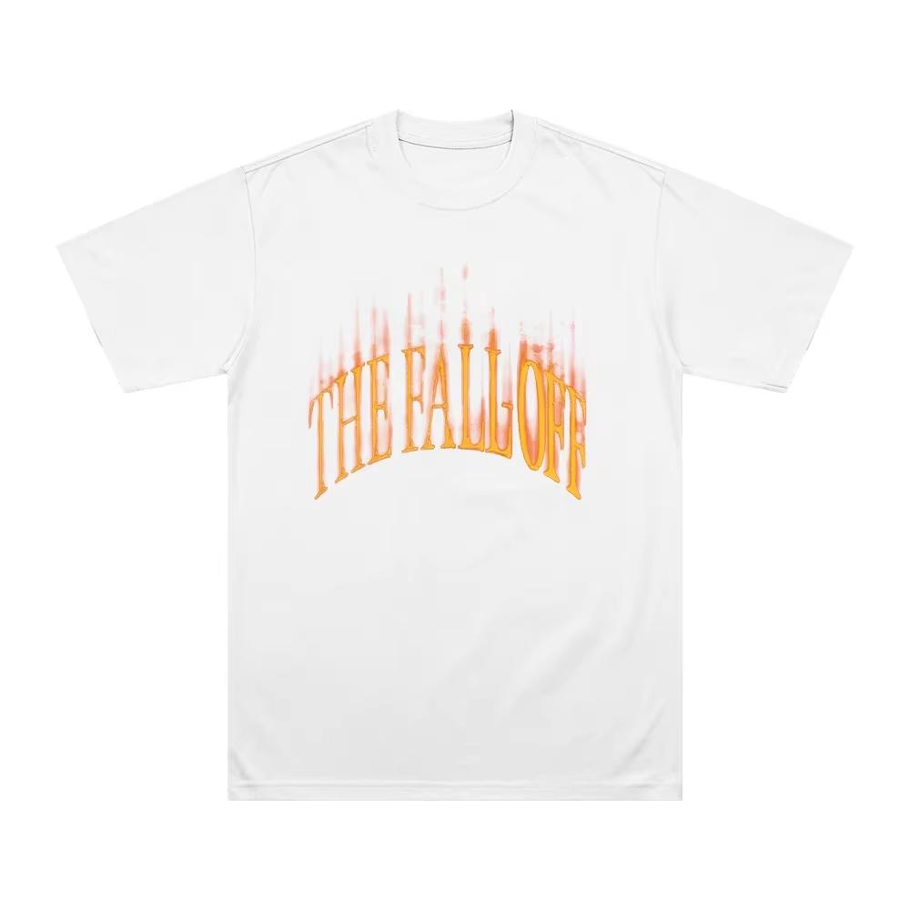The Fall Off Flame Letter Graphic Cotton Tshirt Unisex Unisex Hip Hop Short Sleeve Casual Daily Streetwear Soft Fashion Tops
