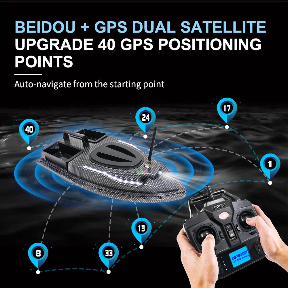 Лодка для рыбалки с GPS, 500 м, лодка с дистанционным управлением, двойной мотор, рыболокатор, поддержка загрузки 1,5 кг