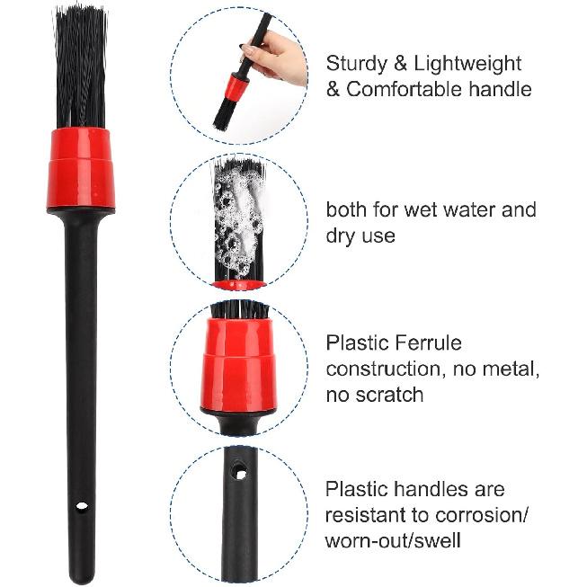 Car Interior Duster Detail Brush Cleaning Kit, Soft Microfiber Towels Dashboard Air Vent Crevice Dusting Detail Cleaner Interior Accessories Tools