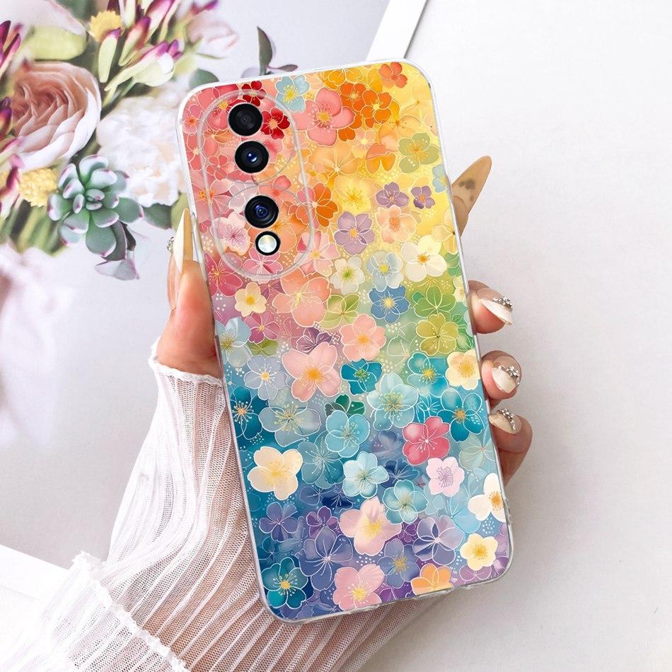 For Honor 70 70Pro Pro+ Cute Flower Butterfly Cat Painted Case For Honor70 70 Pro Plus 5G Soft Silicone TPU Phone Cases