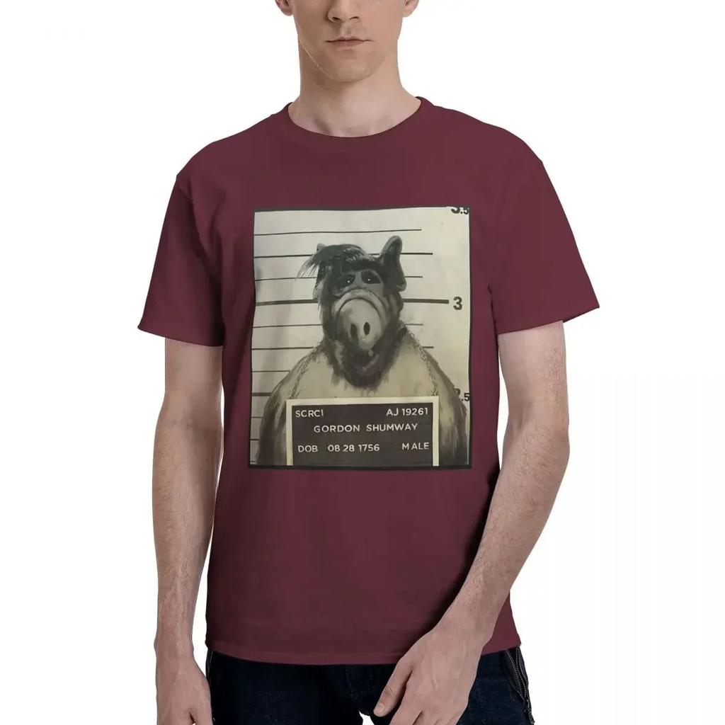 Alf Mugshot Classic 100 Cotton Casual Breathable Confortable Clothes Unisexs Tshirts Clothes Unisex