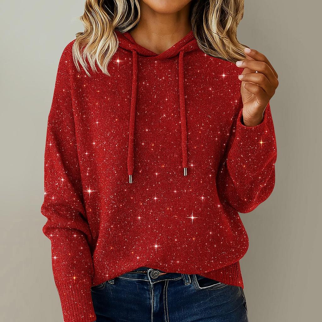 Sequin Sweaters For Women Long Sleeve Crewneck Baggy Sparkly Glitter Hoodies Fashion Elegant Plus Size Party