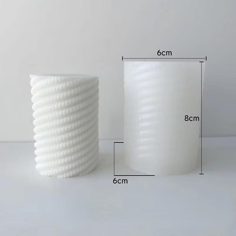 Геометрическая полосатая цилиндрическая силиконовая форма для свечей Магический квадрат Инструменты для изготовления гипса из смолы Форма неровности Декор для домашнего стола Ароматерапевтические свечи Подарки
