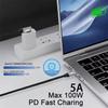 Удлинительный кабель USB C под углом 90 градусов, передача питания 100 Вт, передача данных 10 Гбит/с, USB 3.1 Gen 2, плетеный кабель «папа-мама»