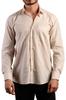 Men's Plus Size Plus Size Shirt Beige Relaxed Cut Pocket Long Sleeve Regular Fit Men's Shirt - 150-11