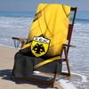 proof beach towel with AEK FC LOGO pattern - soft,absorbent,quick-drying,machine washable - perfect for swimming,camping,bathing