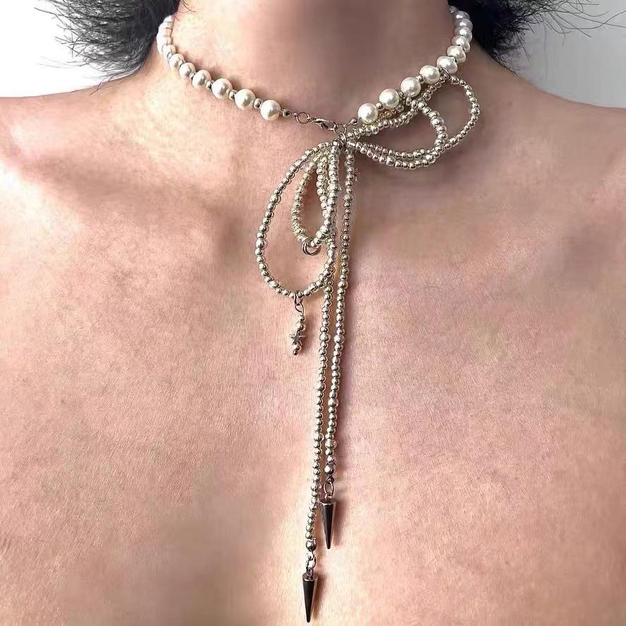 Ожерелье из бисера Y2K со звездой - Титановая сталь, панк-готический стиль для женщин