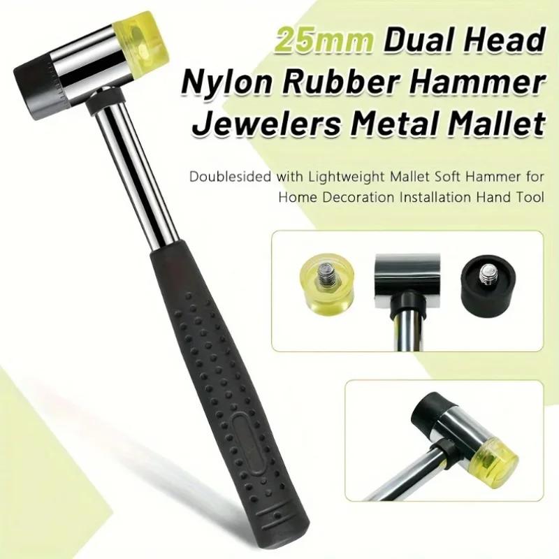 Soft Plastic Double-Sided Rubber Mallet for Jewelry Leather Craft Woodwork & Flooring tallation - Durable Hammer