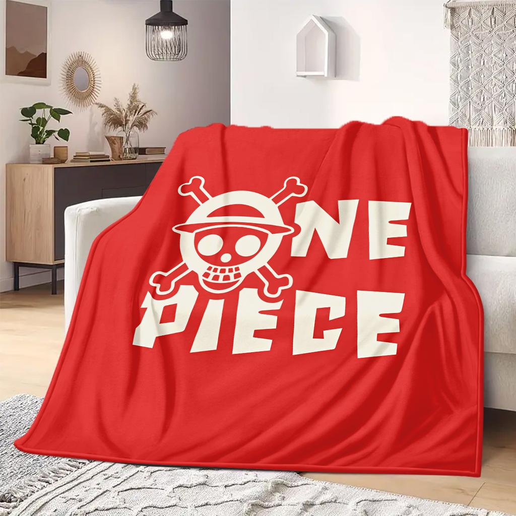 ONE PIECE Straw Hat Pirates Print Blanket Warm Comfortable Flannel Blanket Suitable for Bedrooms,Sofas, Beds,Chairs -QIAO111