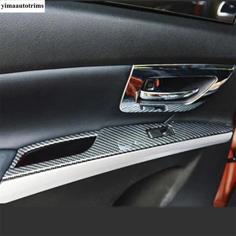 Armrest Window Glass Lift Button Panel Cover Trim Fit For Suzuki Sx4 s-cross 2014 - Carbon Fiber Look Accessories Interior