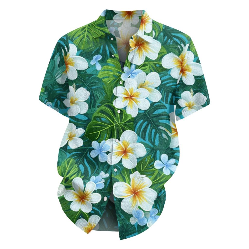 Men's Fashion Loose Hawaiian Printed Short Sleeve Beach Shirt