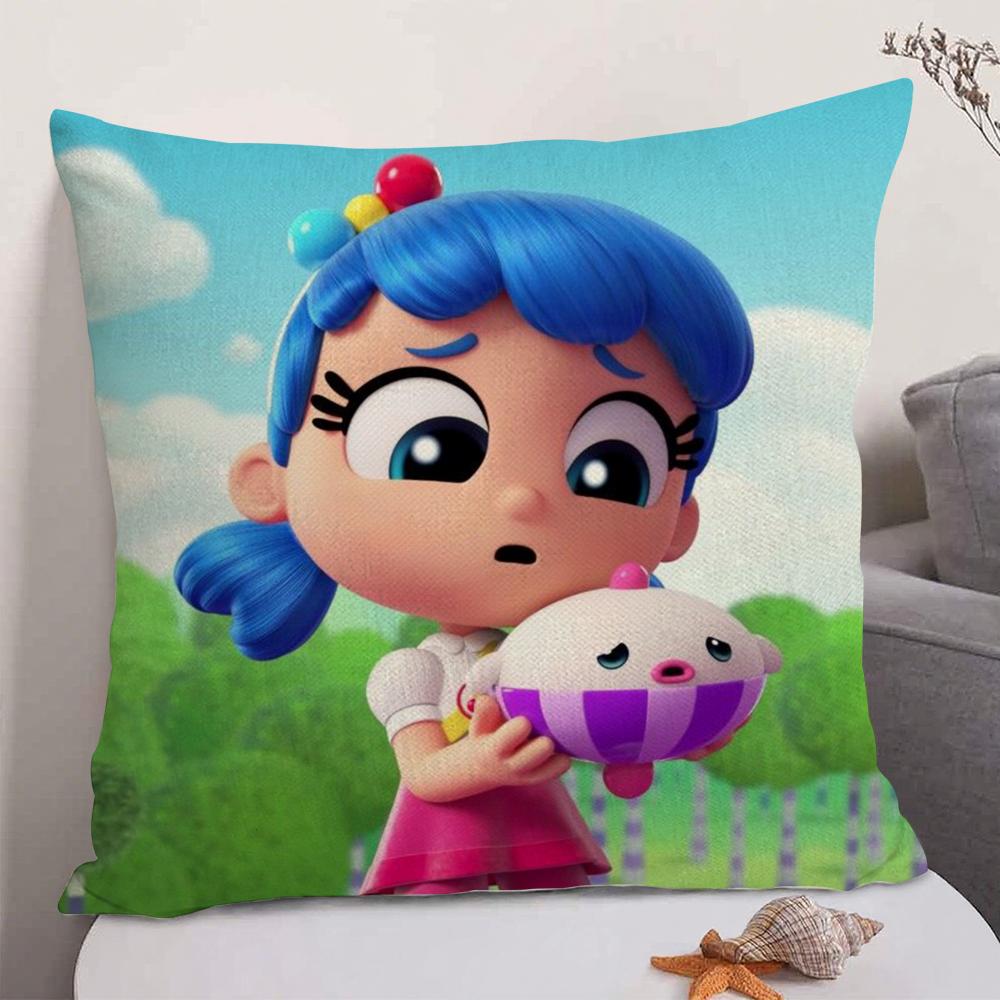 Cartoon TTrue Rainbow Kingdom Cushion Cover Natural Linen Organic Fabric DoubleSided Printing Sofa Home Decor Gift Pillow Case