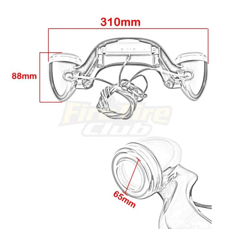 Motorcycle Chrome LED Rear Turn Signal Brake Light Bar Lamp For Harley Touring Road Street Glide Road King Special 2010-