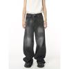 Vintage Men's Baggy Denim Trousers  Streetwear Wide Leg  Loose Denim Pants Fashion Distressed Straight Pants