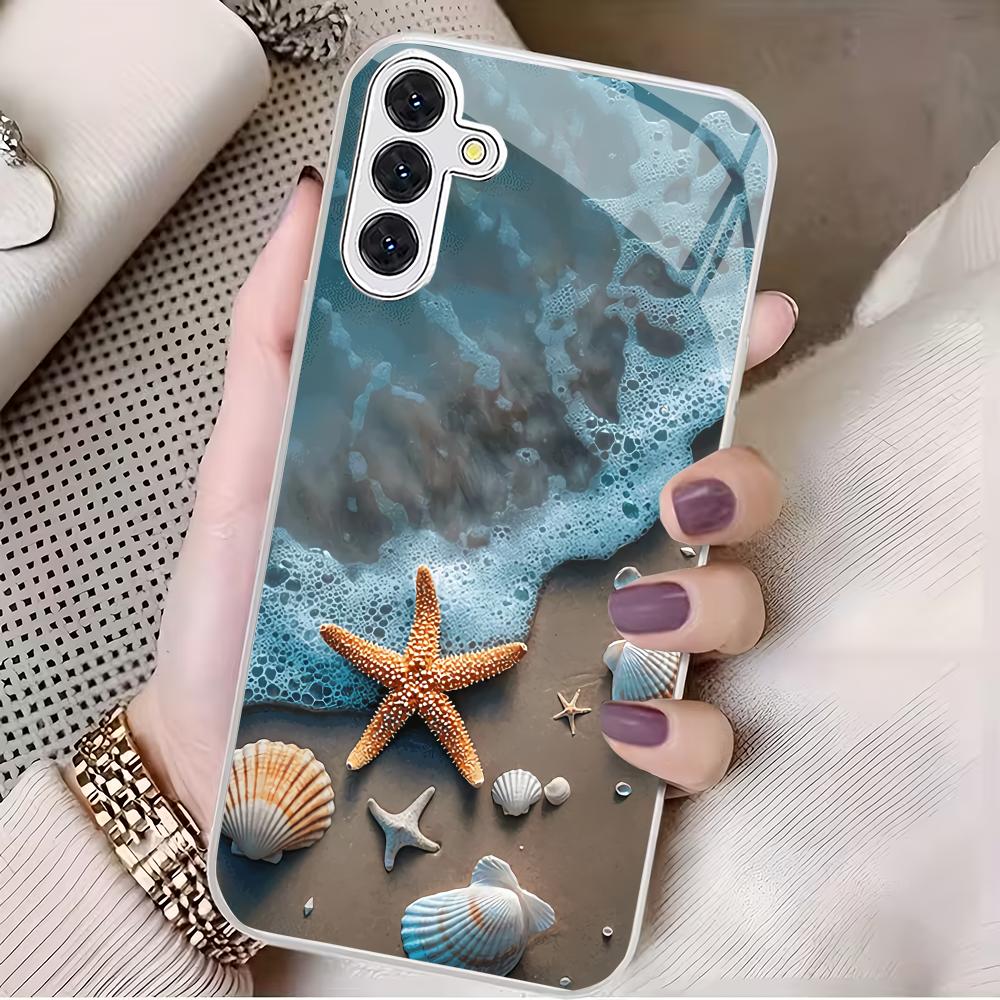 Закаленное стекло для телефона с изображением пляжа и моря, подходит для Samsung Galaxy S26 S25 S24 S23 S22 S20 FE/Ultra/Plus, защита от отпечатков пальцев