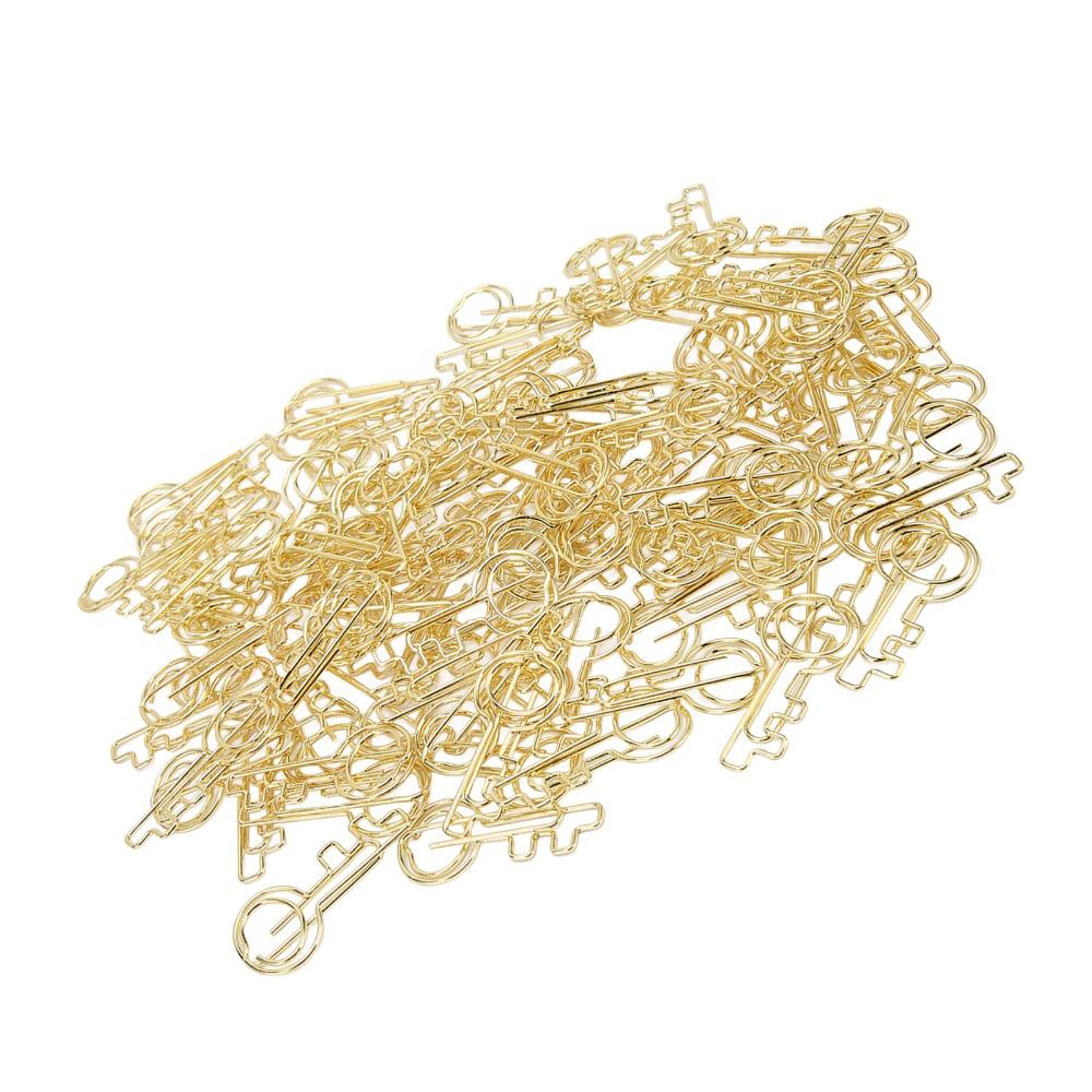 100PCS with Storage Box Key Shaped Paper Clip Key Shaped Cute Paper Clip Document Sorting