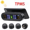 Intelligent Tire Pressure Monitoring System Solar Wireless TPMS Temperature Warning with 4 Sensor IP67 Waterproof Auto Monitor