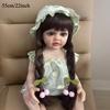BZDOLL 55 см Мягкий винил Полное тело Реборн Кукла 22 дюйма Девочка Новорожденная Классическое нарядное платье Прекрасный подарок на день рождения Игрушка для купания Длинные волосы Кукла-принцесса