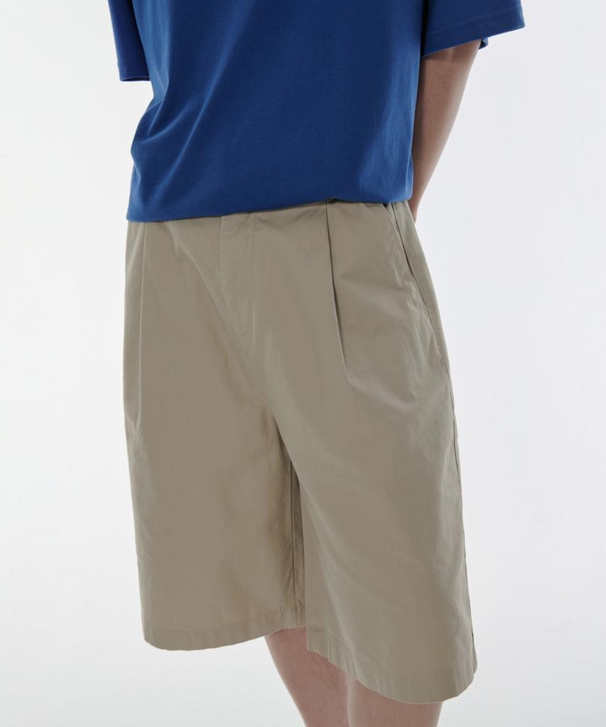MUSINSA STANDARD Cotton Wide Bermuda Shorts [Beige]