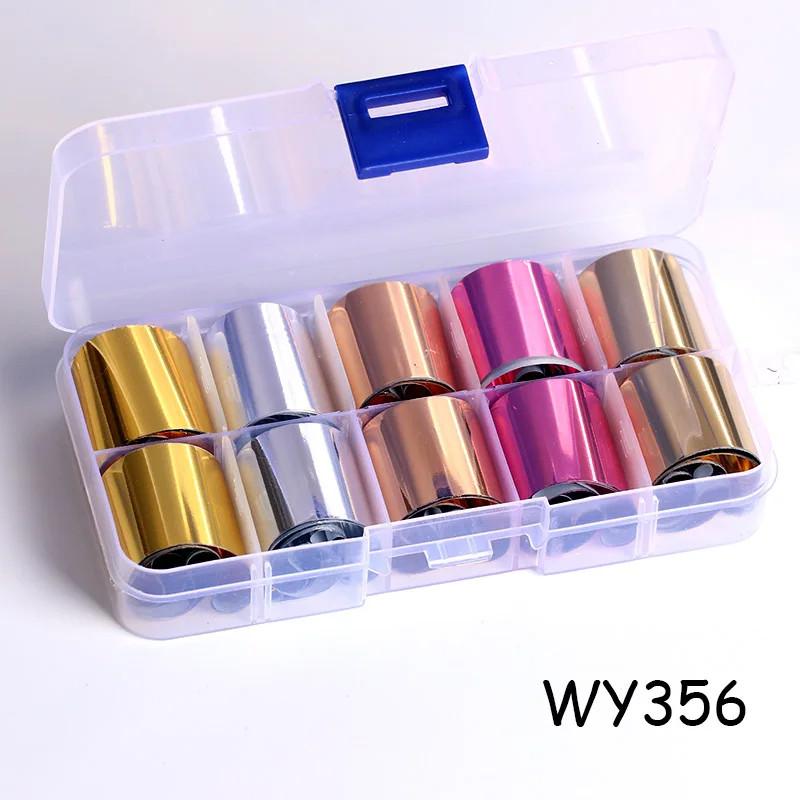 10 шт./кор. голографическая переводная фольга для ногтей, золотая пленка для слайдера, клейкая бумага, звездная наклейка для ногтей, набор для самостоятельного украшения