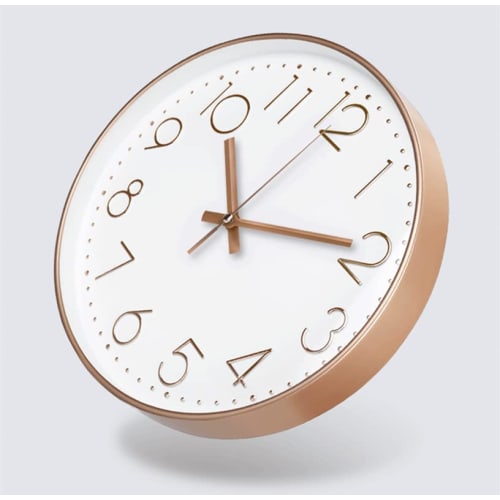 Nbdeal Silent Radio-Controlled Wall Clock with Continuous Second Hand, Stylish Wall Clock with 3D Characters, Nordic Design, 30cm Diameter, Automatic