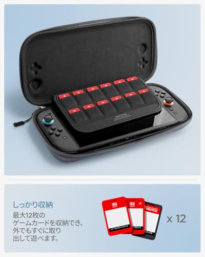 Spigen Switch 2 (2025) Чехол для переноски, вмещает 12 игровых карт, компактный и тонкий дизайн с ремешком, совместим с чехлом Classden 2 Switch 2 (AGP10197) (С