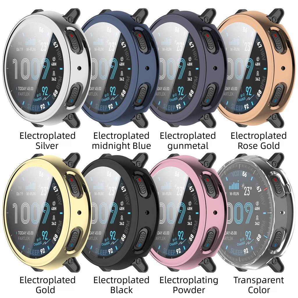 Case for Amazfit Active Max Screen Protector Case Soft TPU All-Around Protective Bumper Cover Shell for Active Max Accessories