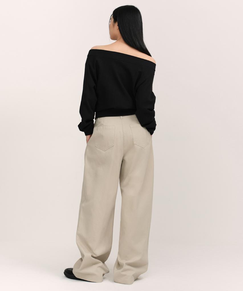 MUSINSA STANDARD WOMAN Women'S Deep Tuck Extra Wide Chino Pants [Light Beige]