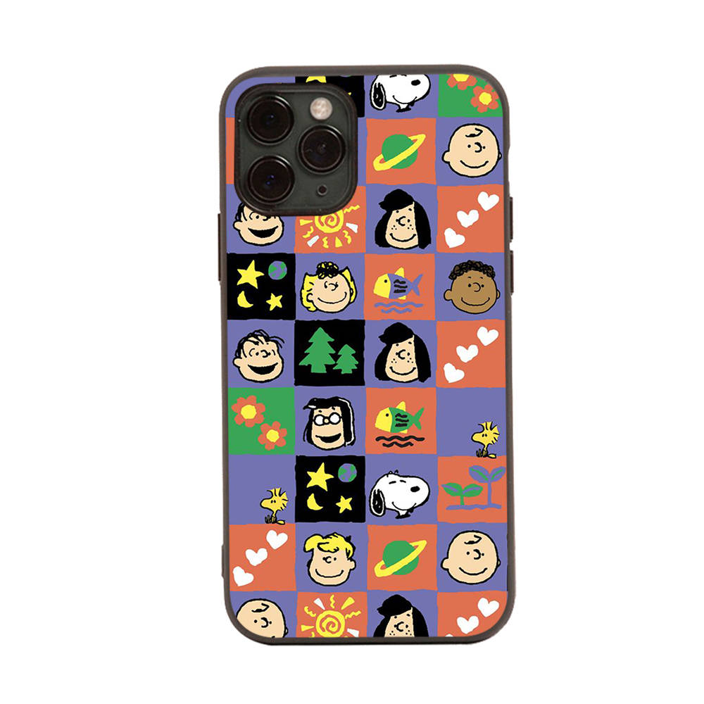 SM18 Snoopy Black Sofe Case for Samsung Note 20 Lite S24 Ultra S23 A03 A05 A06 A11 A71 A15 A16 A13 A24 A25 A33 A52 A53 A50 M55 M35 Plus