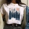 Maycaur Women Graphic Forest Mountain T Shirts Casual 90s Ulzzang Summer Printing Lady Clothes Tops Tees Print Female Tshirts