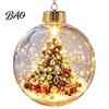 Personalized Christmas Gift Ideas Lighted Ball Ornaments, 3D Miniature Scene Hanging with Warm LED Unique Souvenir Gifts Light, Clear Acrylic