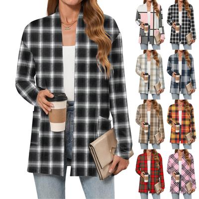 Женский рождественский кардиган с принтом, легкий, с длинными рукавами, повседневный, свободного кроя, тонкий, с карманами, куртка-кардиган