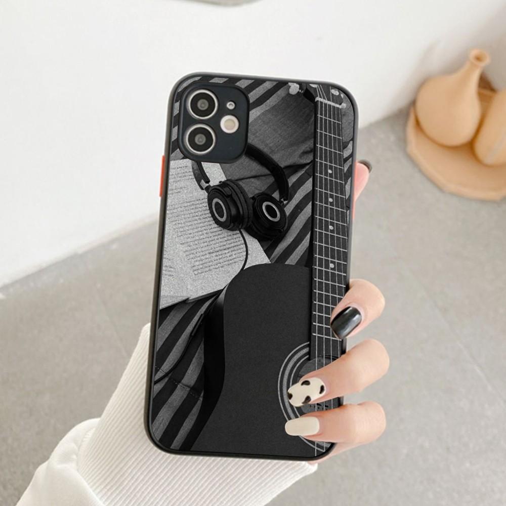 Чехол для телефона Музыкальный инструмент Гитара Пианино Для IPhone 14 11 12 13 Mini Pro Max 8 7 Plus X XR XS MAX Полупрозрачный Матовый Чехол