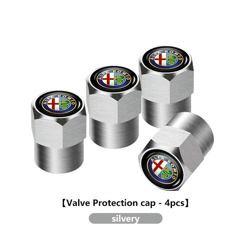 For Alfa Romeo 4Pcs Car Tire Valve Value Protection Caps Badge Accessories For Alfa Romeo 159 Giulietta 156 147 Giulia Mito GT S