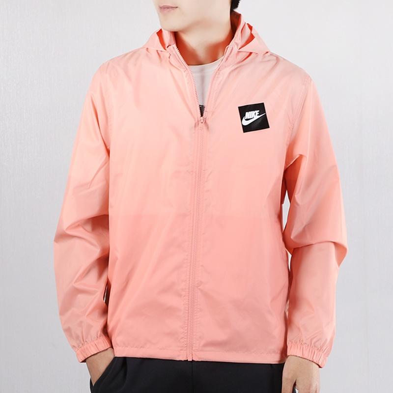 Мужская повседневная ветрозащитная розовая куртка с капюшоном Nike AR2609-606