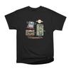 Men Casual Shirts Short Sleeves RETRO MONSTERS Black Tees Oversized T-shirts