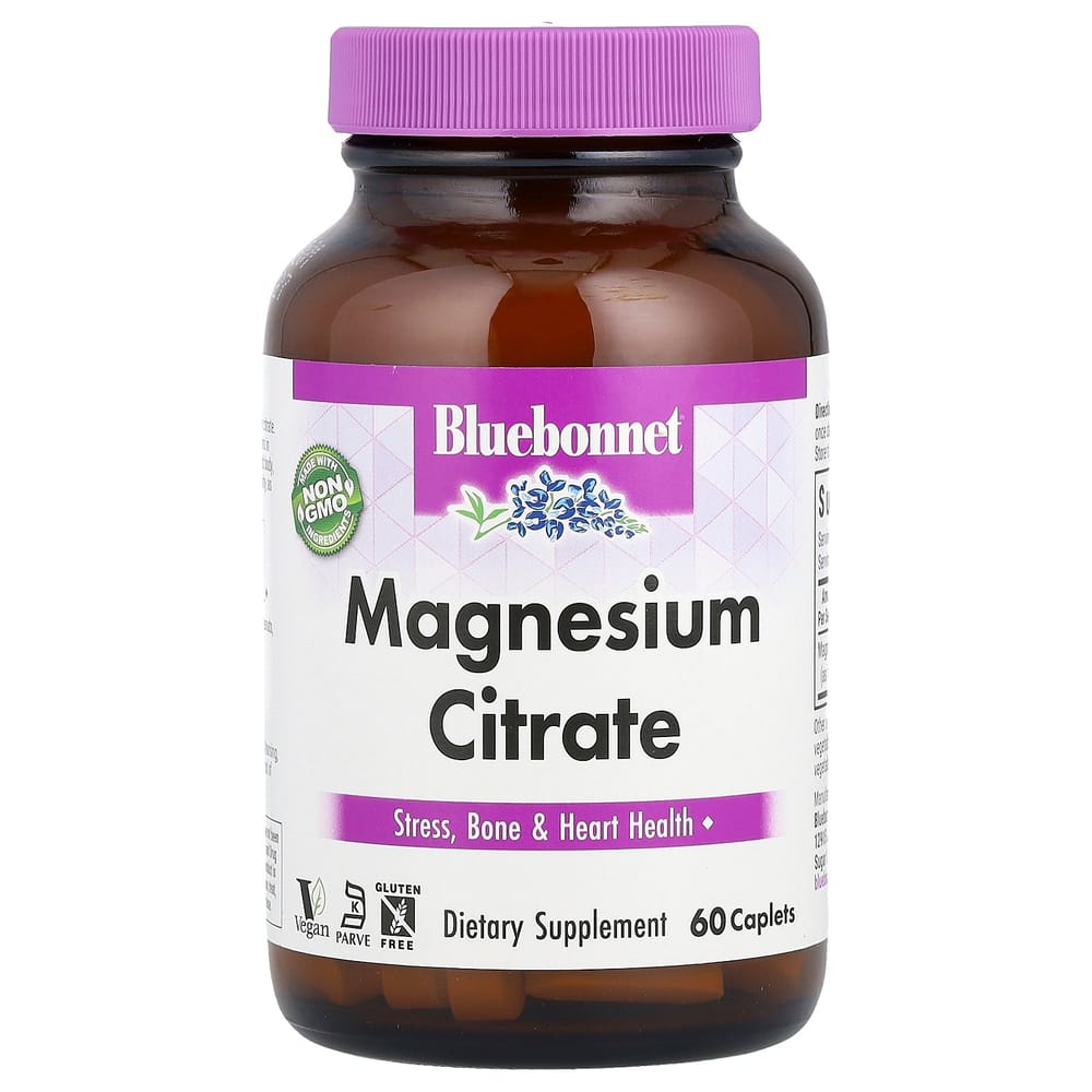 Bluebonnet Nutrition Magnesium Citrate 400mg (200mg per Tablet) 60 Tablets