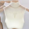 Сетчатый трикотажный топ для женщин Y2K майка с коротким вырезом жилет женский без рукавов свитер шикарный вырез уличный однотонный облегающий топ-труба