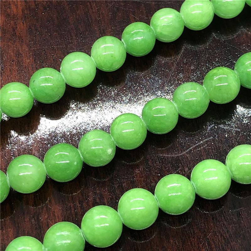 Натуральный камень, драгоценный камень, трава, зеленый халцедон, свободные бусины, ювелирные изделия, круглые бусины