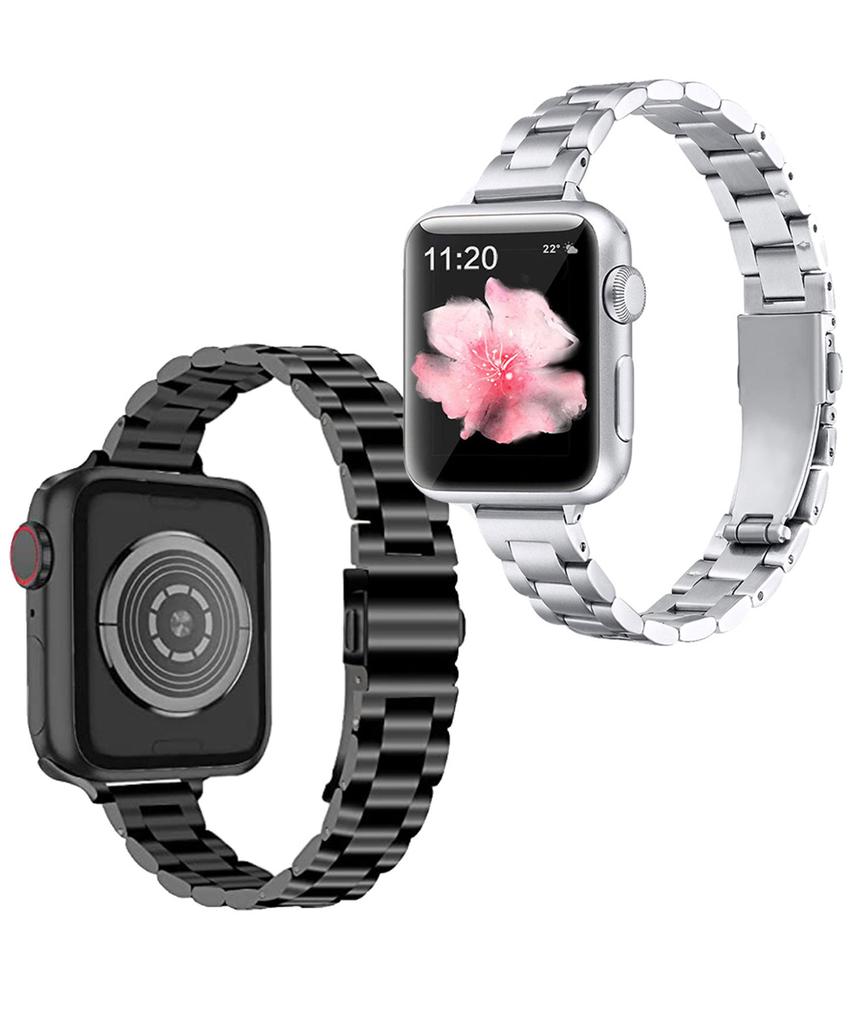 Dijiji Тонкий металлический ремешок-цепочка из нержавеющей стали для Apple Watch 9/8/7/6/5/4/Se/Ultra/38/40/41/45/499 мм