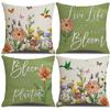 Spring and Summer Flower and Bird Print Pillowcase Modern Simple Living Room Decorative Sofa Cushion Cover Bedroom Pillow