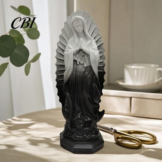 Baptism Souvenirs Our Lady of Guadalupe Mexico Sculpture Statue, Resin Virgin Mary Figurine, Figurine Religious Home Decor for Altar Shelf Tabletop,