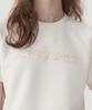 COVERNAT WOMAN Crop Pearl Copper Logo Half Sweatshirt Ivory