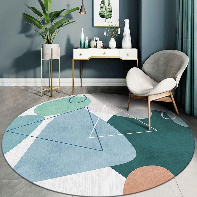 European Style Circular Carpet Bedroom Living Room Carpet Home Computer Chair Mat Bedside Carpet