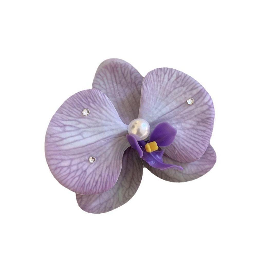 Cloth Flower Hair Clip Butterfly Orchid Girl Hair Clip Cute Orchid Flower Hairpin Beach