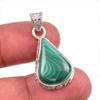 Natural Malachite Gemstone Handmade 925 Solid Sterling Silver Pendant 1.5'' R2K64