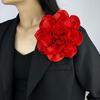 Французский стиль, брошь с большим цветком, гладкая атласная булавка с цветочным принтом, изысканная булавка для лацкана, женский и мужской аксессуар для званого ужина